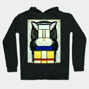 Portrait of Mondrian's cat Hoodie